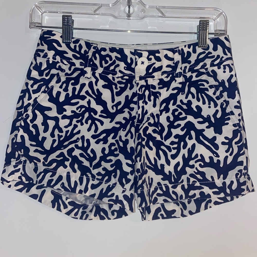 Lilly Pulitzer blue and white coral Callahan shorts
